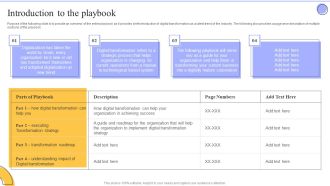 Change Administration Strategies Introduction To The Playbook Infographics PDF