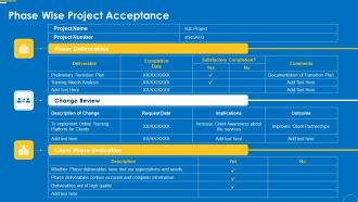 Change Management Pack Phase Wise Project Acceptance Ppt Outline Designs Download PDF