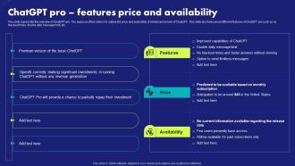 Chatgpt Pro Features Price And Availability Chat Generative Pre Trained Transformer Background PDF