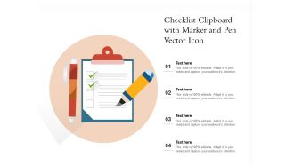Checklist Clipboard With Marker And Pen Vector Icon Ppt PowerPoint Presentation File Graphics Download PDF