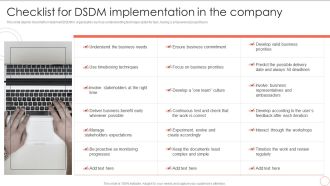 Checklist For DSDM Implementation In The Company Dynamic System Development Model Background PDF