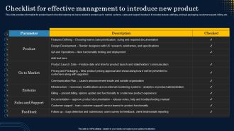 Checklist For Effective Management To Introduce New Product Guidelines PDF