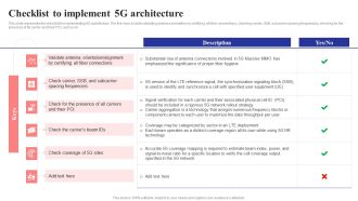 Checklist To Implement 5G Architecture 5G Network Structure Diagrams PDF