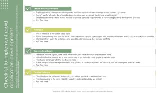Checklist To Implement Rapid Application Development Rapid Application Building RAB Model Brochure PDF