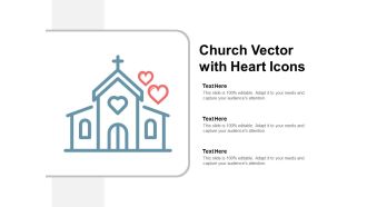 Church Vector With Heart Icons Ppt PowerPoint Presentation Icon Example Introduction