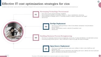 Cios Guide To Optimize Effective IT Cost Optimization Strategies For Cios Guidelines PDF