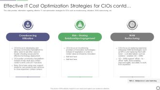 Cios Steps For Strategic Information Technology Cost Improvement Effective IT Cost Demonstration PDF