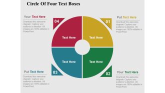 Circle Of Four Text Boxes Powerpoint Templates