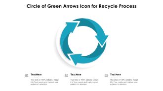 Circle Of Green Arrows Icon For Recycle Process Ppt PowerPoint Presentation File Show PDF