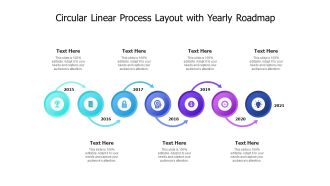 Circular Linear Process Layout With Yearly Roadmap Ppt PowerPoint Presentation File Themes PDF