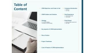 Client Relationship Administration Proposal Template Table Of Content Formats PDF