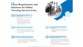 Client Requirements And Solutions For Online Tutoring Services Cont Ppt PowerPoint Presentation Outline Styles PDF