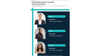Client Testimonial For Security Services Proposal One Pager Sample Example Document