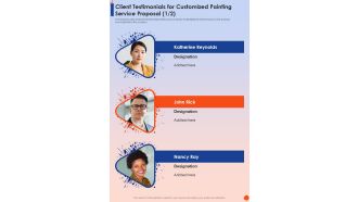 Client Testimonials For Customized Painting Service Proposal One Pager Sample Example Document