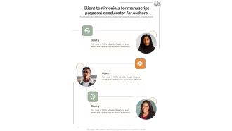Client Testimonials For Manuscript Proposal Accelerator For Authors One Pager Sample Example Document