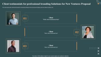 Client Testimonials For Professional Branding Solutions For New Ventures Proposal Themes PDF