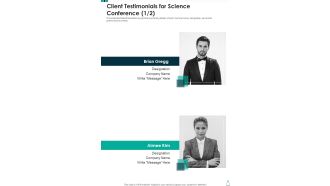 Client Testimonials For Science Conference One Pager Sample Example Document