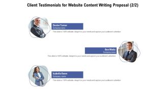 Client Testimonials For Website Content Writing Proposal Teamwork Ppt Slides Format PDF