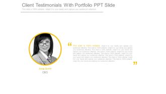 Client Testimonials With Portfolio Ppt Slide