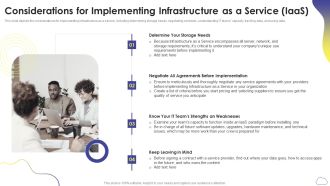 Cloud Computing Services Considerations For Implementing Infrastructure As A Service Iaas Portrait PDF