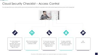 Cloud Information Security Cloud Security Checklist Access Control Ppt Inspiration Professional PDF