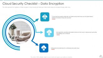 Cloud Security Checklist Data Encryption Cloud Computing Security IT Ppt Summary Tips PDF
