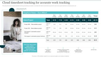 Cloud Timesheet Tracking For Accurate Work Tracking Integrating Cloud Computing To Enhance Projects Effectiveness Formats PDF