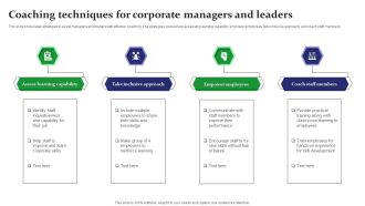 Coaching Techniques For Corporate Managers And Leaders Graphics PDF