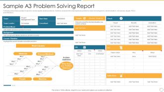 Collection Of Quality Assurance PPT Sample A3 Problem Solving Report Infographics PDF
