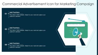 Commercial Advertisement Icon For Marketing Campaign Ppt Layouts Graphics PDF