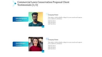 Commercial Lawn Conservation Proposal Client Testimonials Communication Ppt Styles Example File PDF