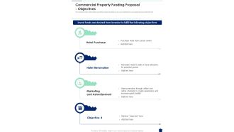Commercial Property Funding Proposal Objectives One Pager Sample Example Document