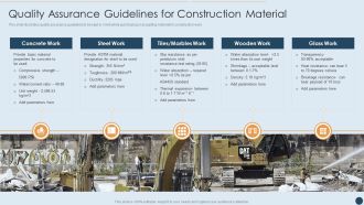 Commercial Real Estate Project Risk Management Quality Assurance Guidelines For Construction Material Structure PDF