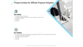 Commission Based Marketing Project Context For Affiliate Proposal Ppt Pictures Design Ideas PDF