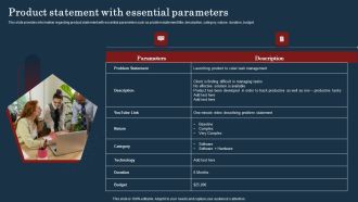 Commodity Launch Kickoff Administration Playbook Product Statement With Essential Background PDF
