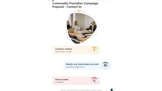 Commodity Promotion Campaign Proposal Contact Us One Pager Sample Example Document