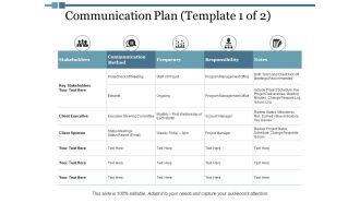 Communication Plan Responsibility Ppt PowerPoint Presentation Layouts Templates