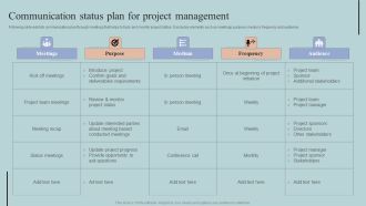 Communication Status Plan For Project Management Diagrams PDF