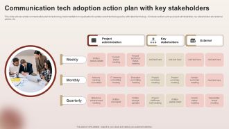 Communication Tech Adoption Action Plan With Key Stakeholders Elements PDF
