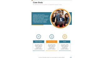 Company Development Proposal Case Study One Pager Sample Example Document