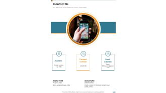 Company Development Proposal Contact Us One Pager Sample Example Document