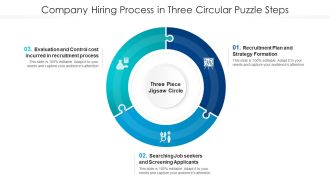 Company Hiring Process In Three Circular Puzzle Steps Professional PDF