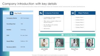Company Introduction With Key Details Customer Acquisition Through Advertising Guidelines PDF