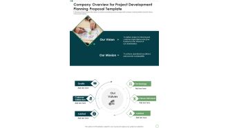 Company Overview For Project Development Planning Proposal Template One Pager Sample Example Document