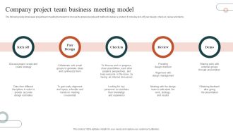 Company Project Team Business Meeting Model Diagrams PDF