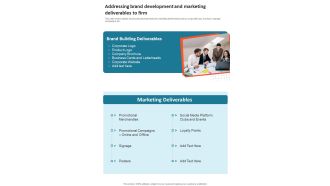 Company Reputation Development And Awareness Creation Addressing Brand Development One Pager Sample Example Document
