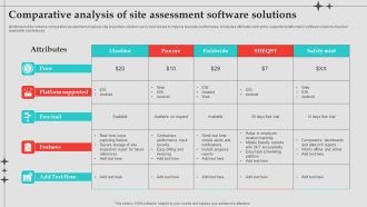 Comparative Analysis Of Site Assessment Software Solutions Structure PDF