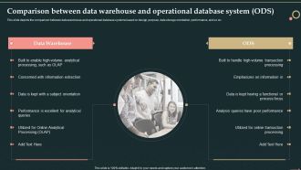 Comparison Between Data Warehouse And Operational Database System ODS Structure PDF