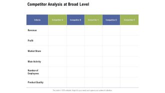 Competitor Analysis At Broad Level Ppt PowerPoint Presentation Inspiration Elements
