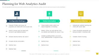 Complete Online Marketing Audit Guide Planning For Web Analytics Audit Background PDF